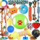 Dog Puppy Toys Pack, Puppy Chew Toys for Fun Teeth Cleaning, Dog Squeak Toys,Treat Dispenser Ball, Tug of War Toy