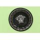 3D Black Medusa Circle Patch Silver Metallic Embroidery Sequins PU Puff Patch For T Shirt Pants Shoes