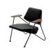Modern Nordic Comfy Accent Chair Black Wood Armchairs Metal Base