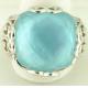 stainless steel casting ring with aquamarine gem LRX22