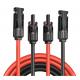 Power Generation Solar Panel Power Cable With TPE Insulation Red Connector