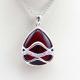 Women Jewelry 925 Silver  Red Agate Cubic Zirconia Pendant Necklace (KP02)