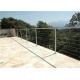 Outdoor Top Mount Building Railing 6mm Stainless Steel Wire Handrail Systems