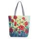 Floral Printed Canvas Casual Womens Reusable Shopping Bags With Logo