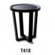America style black round solid wood coffee table furniture