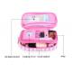 Small portable PU cosmetic box Korean girl stripe cute makeup storage multi-functional toiletries bags