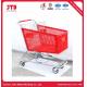Red 150kg Metal Shopping Trolley With Basket 240 Liter