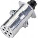 Aluminum European Trailer Plug Adapter Silver Coated 24V S Type Plug