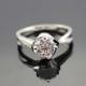 White Gold Plated Sterling Silver Wedding Ring with White Cubic Zircon(F79)