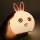 Cute LED Silicone Rabbit Lamp with battery Touch Sensor Bedside Night Light for Kids
