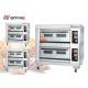 Three deck Six Trays Gas Oven Bakery Pizza Oven With Stone For Restaurant