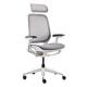 White PA Frame Swivel Office Chairs 3D Headrest Mesh Seating Swivel Office Chairs