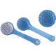 Soft TPR Grip & Plastic Body Shower Back Scrubber Brush Short Handle Blue