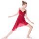 Changeable Color Ballet Dance Costumes V-Neck Sequined High-Low Dress