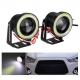 Waterproof Auto Car LED Fog Lights With Lens Halo Angel Eyes Rings COB 30W 12V