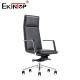 Black Leather Chair with Armrests Swivel and Height Adjustment