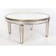 Fashionable Mirrored Round Dining Table , Large Size Glass Top Dining Room