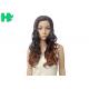 Long Curly Women Full Lace Synthetic Wigs High Heat Resistant Fiber Black Mixed Brown Color