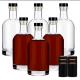 Rubber Stopper Sealing Type Customized Clear Glass Bottle for 500ml 700ml Spirits