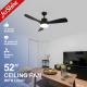 Adjustable Speed Remote Control Ceiling Fan , Quiet Energy Saving LED Ceiling Fan