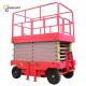 ISO Motorised Mobile Scissor Lift With Pneumatic/Solid Wheels