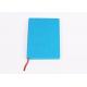 Pu Leather Light Blue Soft Cover Notebook With Color Edge And Belly Band