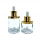 Round Shape Essential Oil Serum Skin Care Bottle 30ml 50ml Clear Glass Dropper