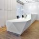 MDF Glass Solid Surface Reception Desk Joint Seamless ISO9001 For SPA Salon