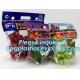 reusable clear printed zippered storage slider bag for vegetables and fruits, recyclable fresh fruit packaging k w