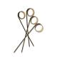 Disposable Black Ring Bamboo Cocktail Skewers Picks 12cm For Appetizer