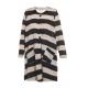 Striped Large Size Ladies Clothes / Plus Size Sweater Dress With Two Pockets In Front