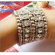 Beautiful restro crystal gold plated elastic bangles bracelets metal casting jewelry