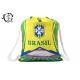 Brasil Printed Cinch Sack Drawstring Backpack Big Size Waterproof Patterned With Thick Ropes