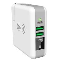 Four In One Universal 2 USB Qi Wireless Charger Power Bank