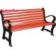 Commercial Grade Weatherproof  3 Seater Outdoor Benches  Resting In Garden Red  Brown