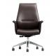 Middle Back 0.29m3 CBM Leather Revolving Chair With Castors