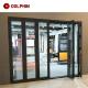 Patio Exterior Accordion Bi Fold Aluminum Frame Door Soundproof Glass