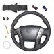 DIY Black Genuine Leather Stitch Steering Wheel Cover For Nissan NV Cargo NV Passenger Titan 2012 2013 2014 2015 2016 2017 2018