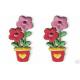 1.5 Pink Red Flower Embroidery Patch Handmade Iron On Twill Cotton Material