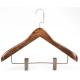 luxury Ash Wooden Suit Hanger with Clips Bar