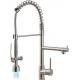 Commercial Gooseneck Farmhouse Sink Faucet Brushed Nickel With LED Light