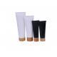 plastic soft tubes with screw cap / empty cosmetic cream bottles with bamboo