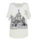 Simple Ladies Fashion Tops Casual Long Tee Shirt With Print House Pattern