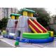 Grey Castle Shuttle Inflatable Dry Slide With Red / Yellow Slipway Blew By CE Blower
