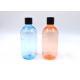 Round Shoulder PET Cosmetic Bottles Body Wash Container 300ml Transparent Blue