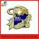 Shenzhen factory custom lion club badge,matt gold plated metal lapel pin
