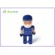 Plastic Robot Cartoon Character USB Storage Device / Blue Memory Stick