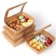 Disposable recyclable custom takeaway salad box kraft paper food packaging box