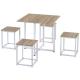 Natural Wood 5 Piece Bar Table And Stools L31.5in H30in Table size