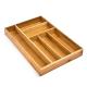 Bamboo Flatware Wood Tray Organizer No Adjustable With 6 Compartment
